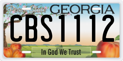 GA license plate CBS1112
