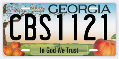 GA license plate CBS1121