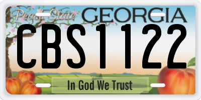 GA license plate CBS1122