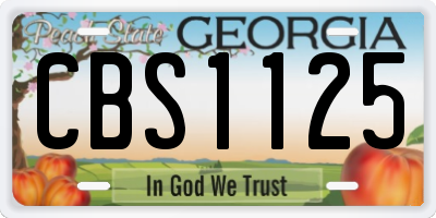 GA license plate CBS1125