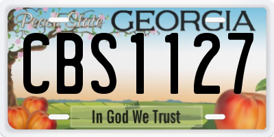 GA license plate CBS1127