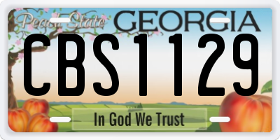 GA license plate CBS1129