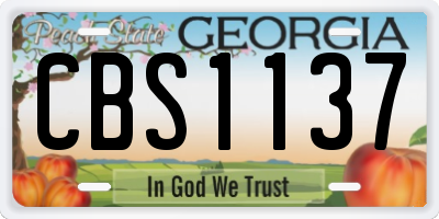 GA license plate CBS1137