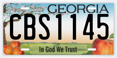 GA license plate CBS1145