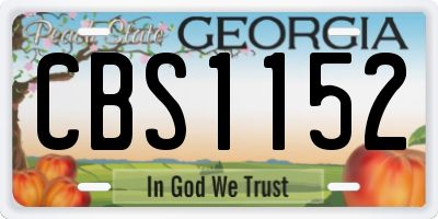 GA license plate CBS1152