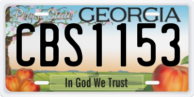 GA license plate CBS1153