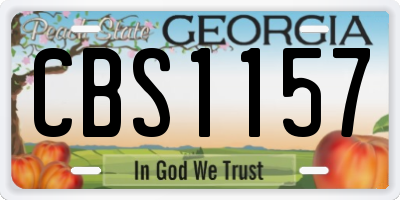 GA license plate CBS1157