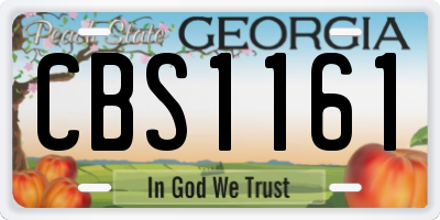 GA license plate CBS1161