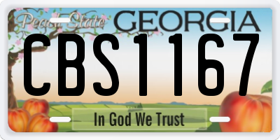 GA license plate CBS1167