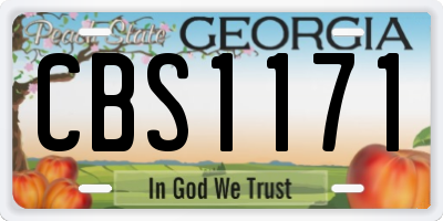 GA license plate CBS1171