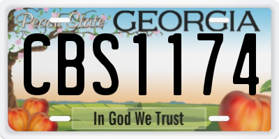 GA license plate CBS1174
