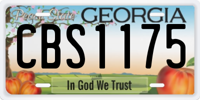 GA license plate CBS1175