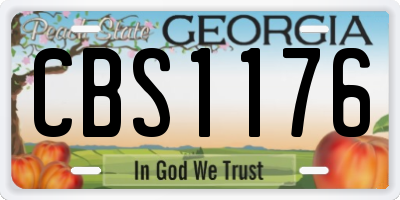 GA license plate CBS1176