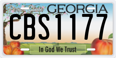 GA license plate CBS1177