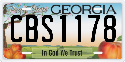 GA license plate CBS1178