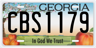GA license plate CBS1179