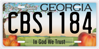 GA license plate CBS1184