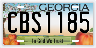GA license plate CBS1185