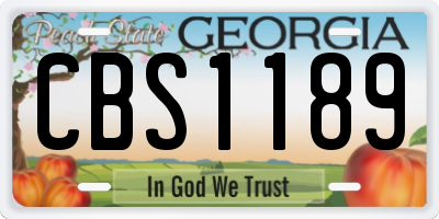 GA license plate CBS1189