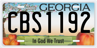 GA license plate CBS1192