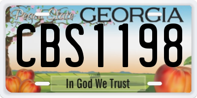 GA license plate CBS1198