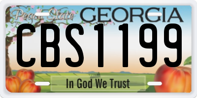 GA license plate CBS1199