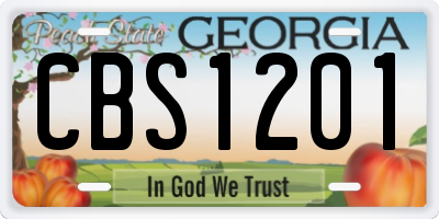 GA license plate CBS1201