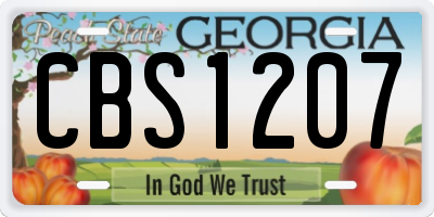 GA license plate CBS1207