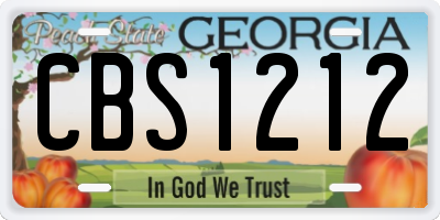 GA license plate CBS1212