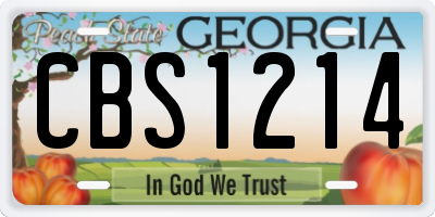 GA license plate CBS1214