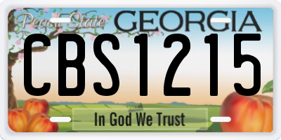 GA license plate CBS1215
