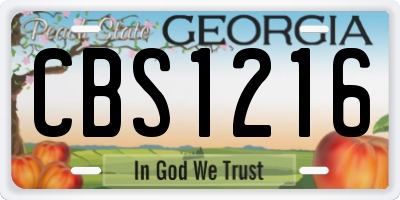 GA license plate CBS1216