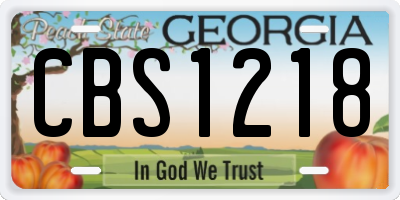 GA license plate CBS1218