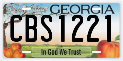 GA license plate CBS1221