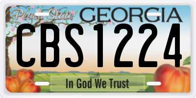 GA license plate CBS1224