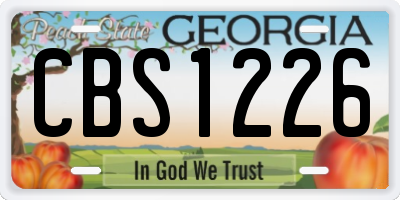 GA license plate CBS1226