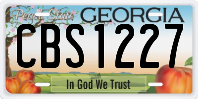 GA license plate CBS1227