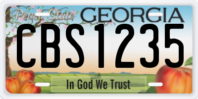 GA license plate CBS1235