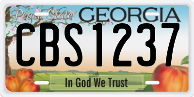 GA license plate CBS1237