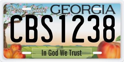 GA license plate CBS1238