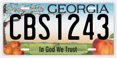 GA license plate CBS1243