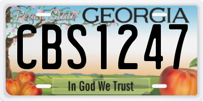 GA license plate CBS1247