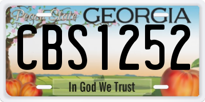 GA license plate CBS1252