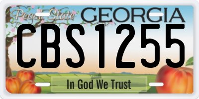 GA license plate CBS1255