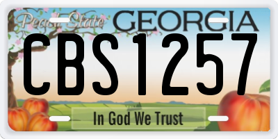 GA license plate CBS1257