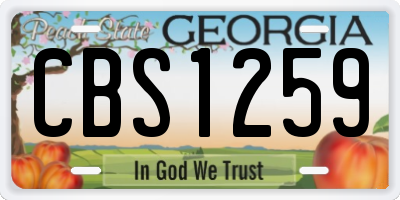 GA license plate CBS1259