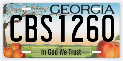 GA license plate CBS1260