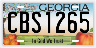 GA license plate CBS1265
