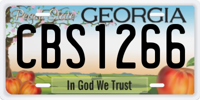 GA license plate CBS1266