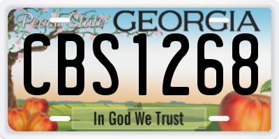 GA license plate CBS1268